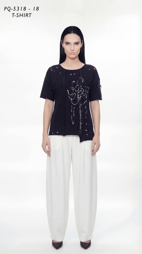 Women's Avant-Garde Distressed Graphic T-Shirt