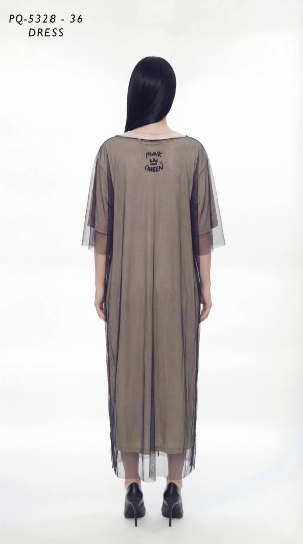 Contemporary Layered Mesh Avant-Garde Midi Dress