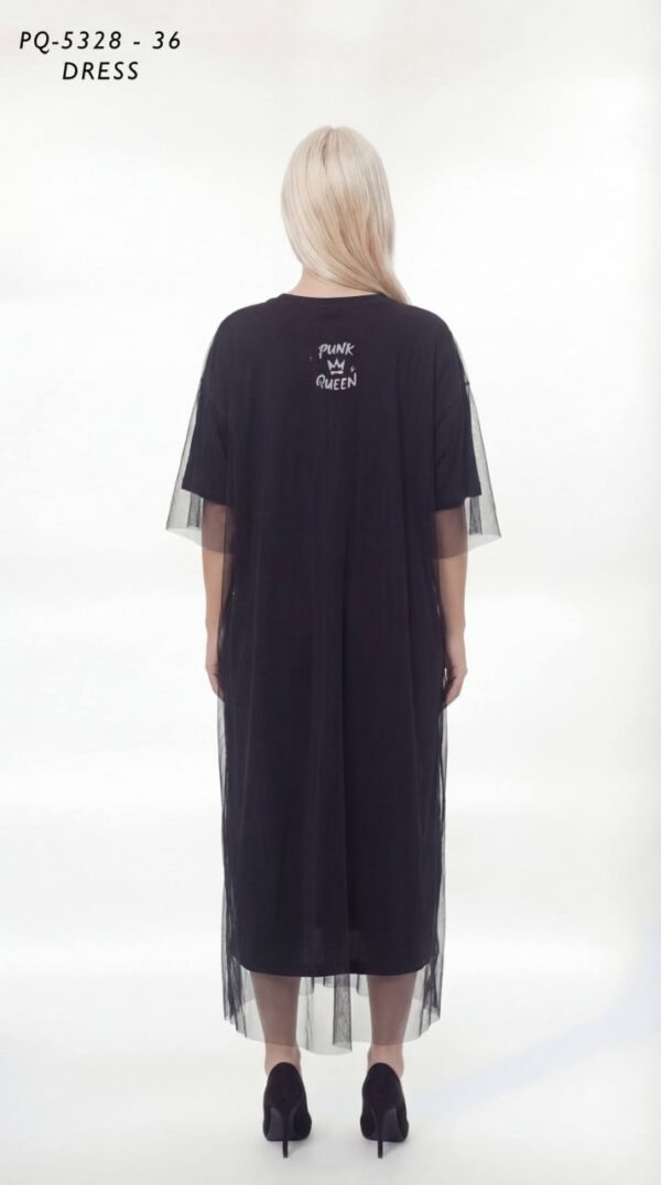 Contemporary Layered Mesh Avant-Garde Midi Dress