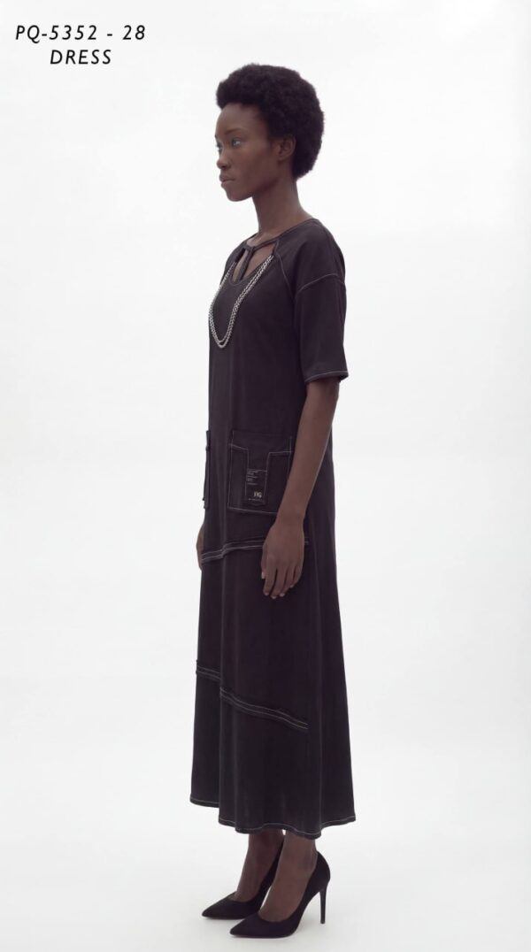 file_2425.jpg Women's Urban Contrast Stitch Chain Detail Dress