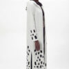 Long Hooded Pink Cardigan with Abstract Print