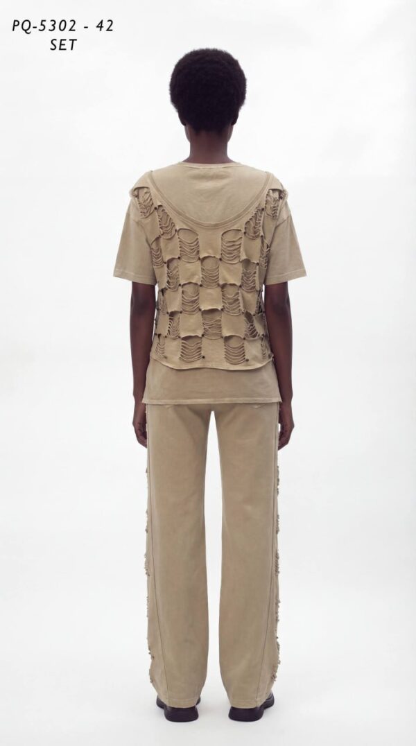 Women's Distressed Acid Wash Two-Piece Streetwear Set