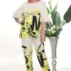 Wholesale Newspaper Print Tunic and Palazzo Pant Set