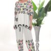 Wholesale Colorful Typography Print Two-Piece Set