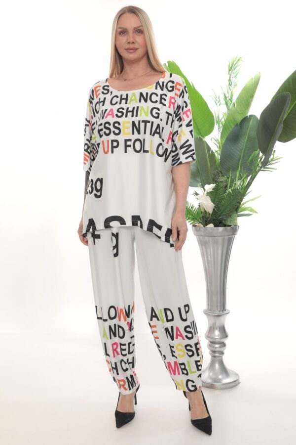 Wholesale Colorful Typography Print Two-Piece Set