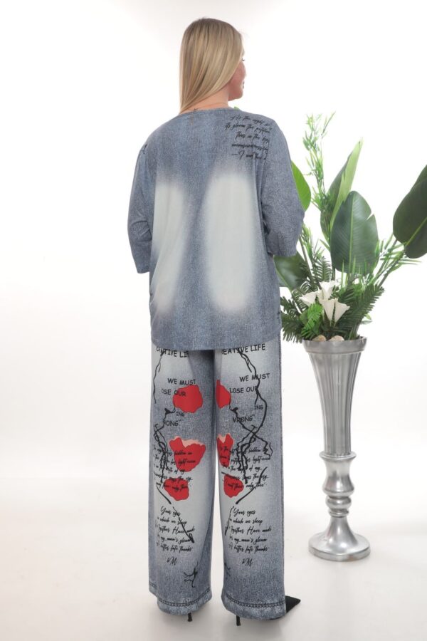 Wholesale Artistic Poppy Print Tunic and Pant Set