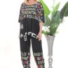 Wholesale Colorful Typography Print Two-Piece Set