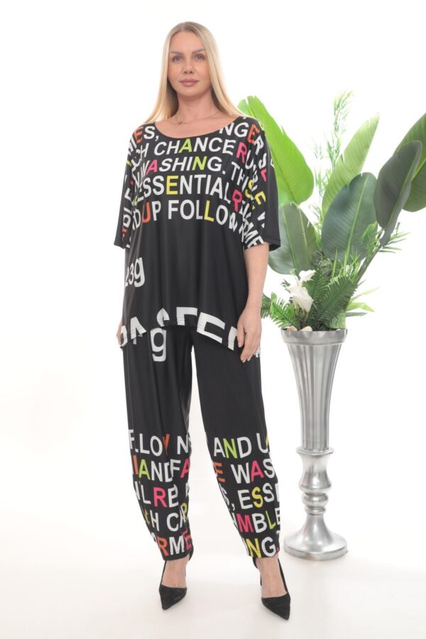 Wholesale Colorful Typography Print Two-Piece Set