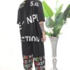 Wholesale Colorful Typography Print Two-Piece Set