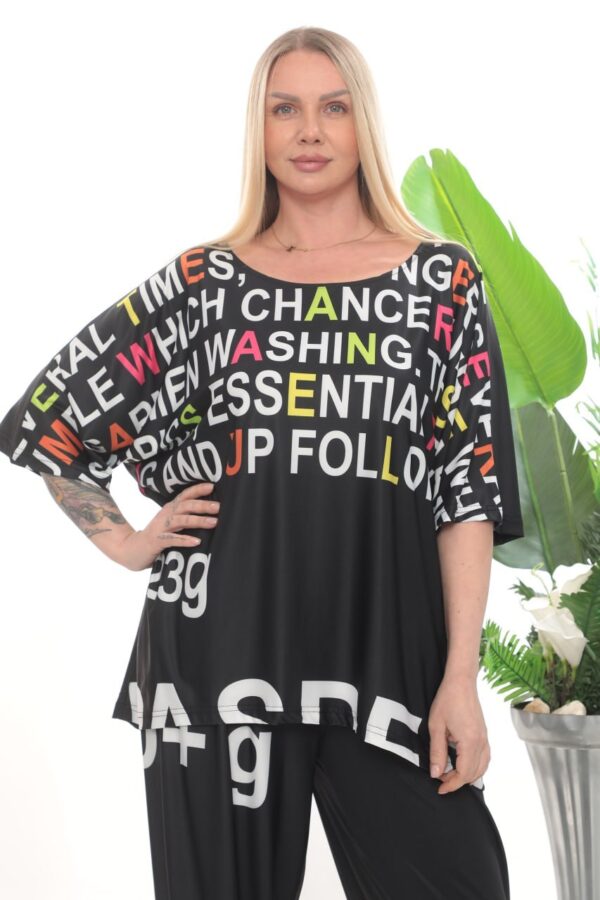 Wholesale Colorful Typography Print Two-Piece Set