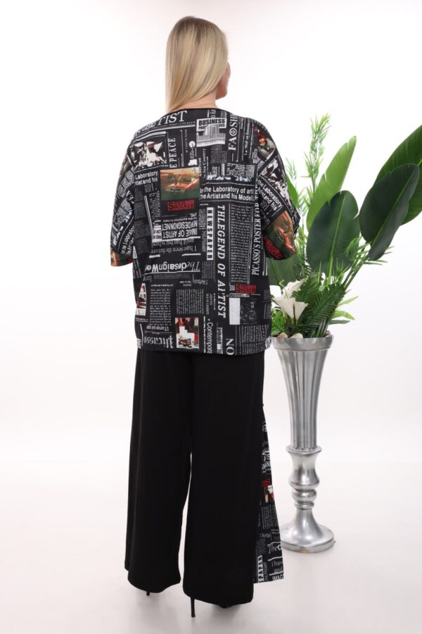 Wholesale Newspaper Print Tunic and Palazzo Pant Set