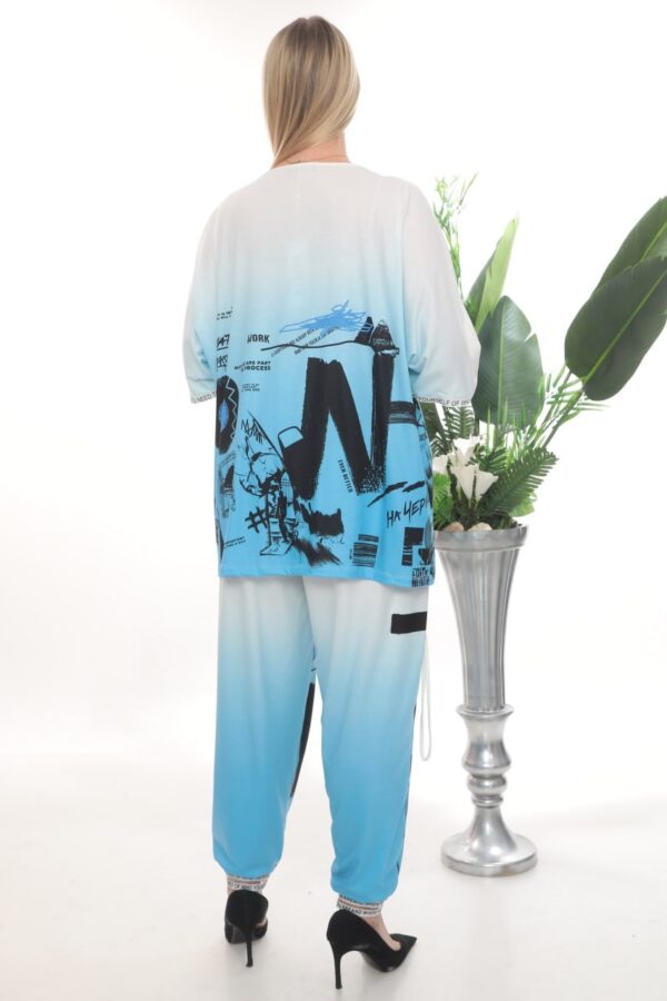 Wholesale Newspaper Print Tunic and Palazzo Pant Set