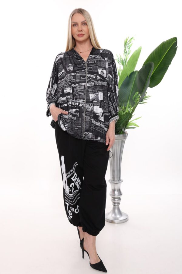 Urban Newspaper Print Loungewear Set