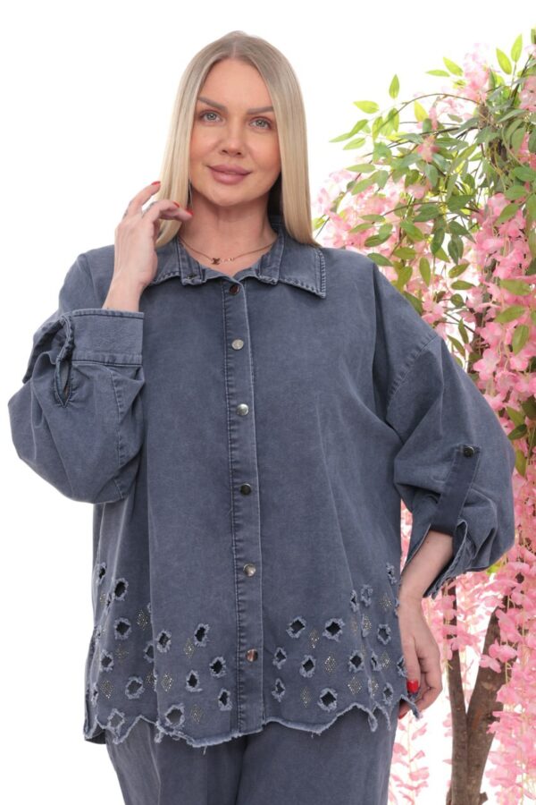 Embellished Cutwork Tunic and Pant Set