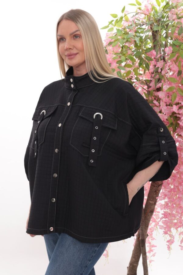 Quilted Utility Shacket with Buckle Detail