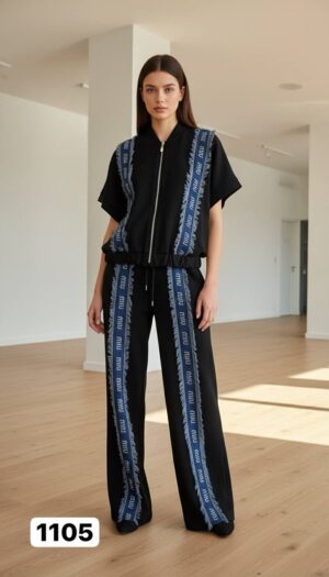 Logo Tape Frayed Trim Athleisure Set