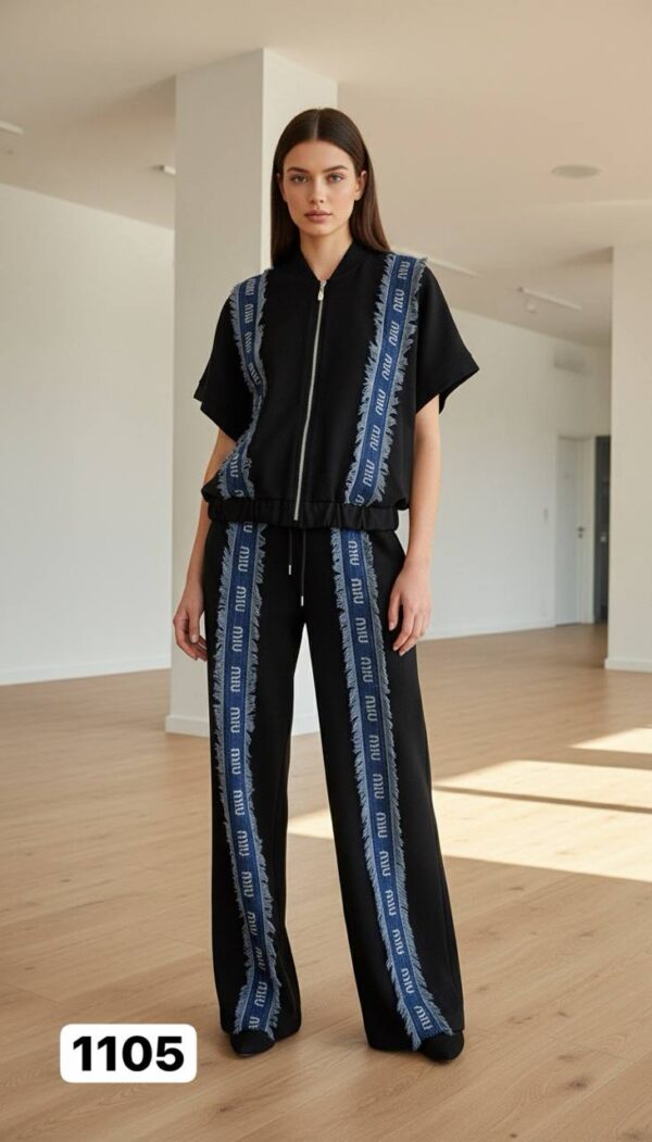 Logo Tape Frayed Trim Athleisure Set