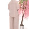 Two-Tone Leaf Embroidered Linen Suit