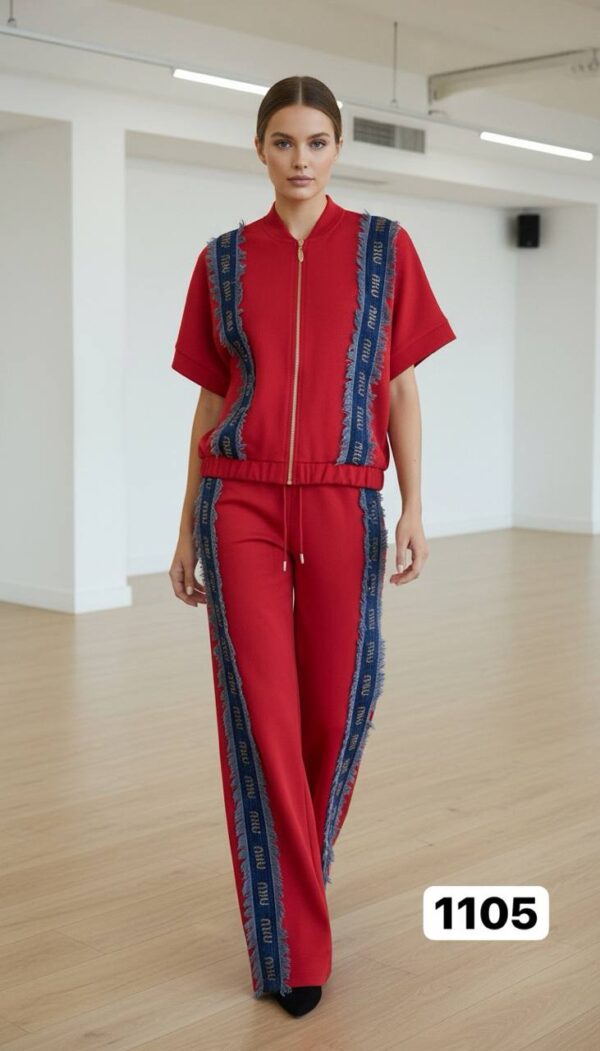 Logo Tape Frayed Trim Athleisure Set