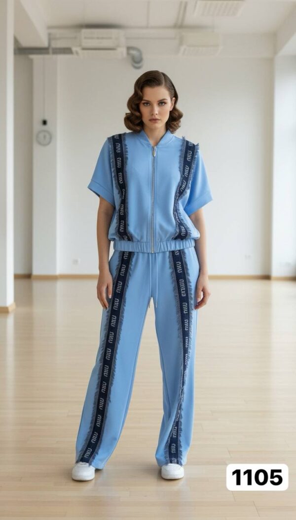 Logo Tape Frayed Trim Athleisure Set