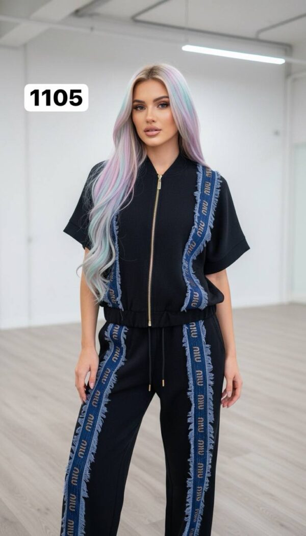 Logo Tape Frayed Trim Athleisure Set