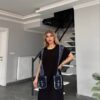 file_2885.jpg Women's Black Denim Accented Tunic Dress