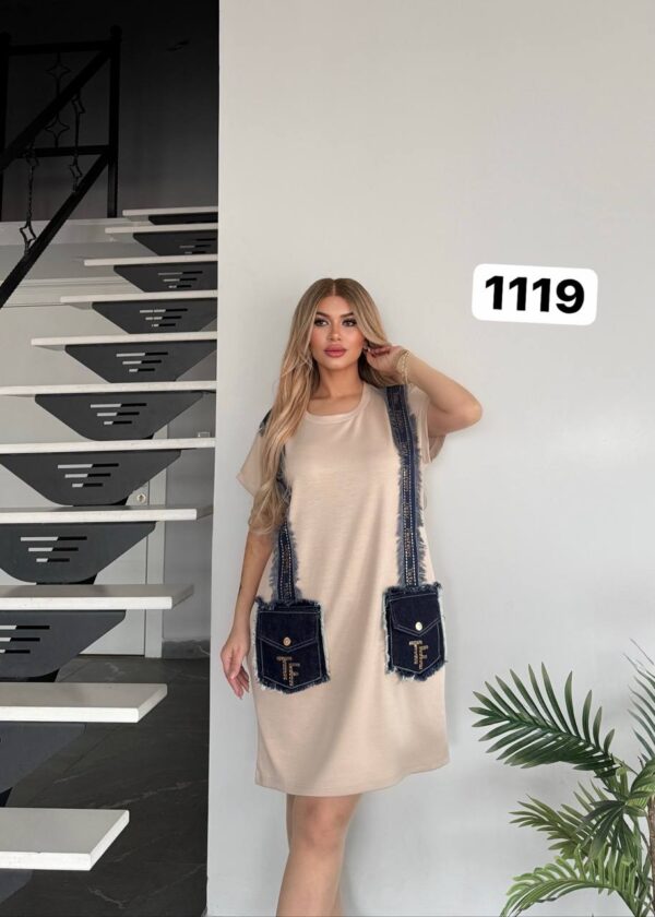 file_2889.jpg Women's Black Denim Accented Tunic Dress