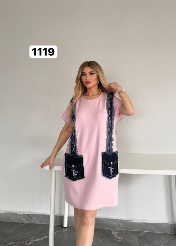 file_2893.jpg Women's Black Denim Accented Tunic Dress