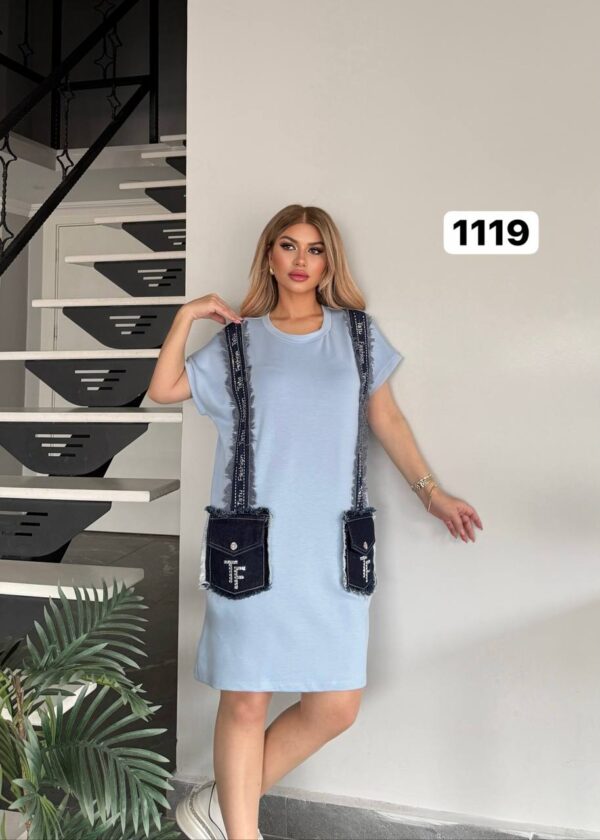 file_2894.jpg Women's Black Denim Accented Tunic Dress