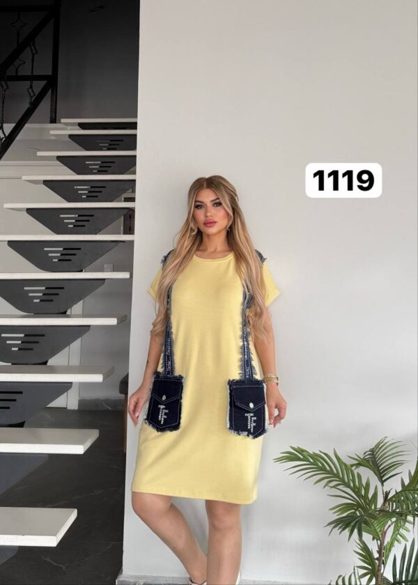 file_2898.jpg Women's Black Denim Accented Tunic Dress