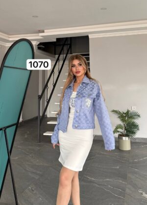 Pearl-Accented Monogram Denim Jacket