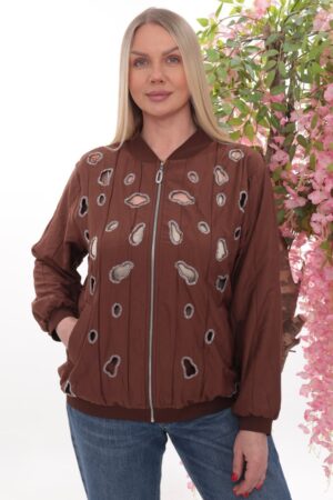 Wholesale Embellished Cutout Bomber Jacket