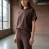 Studded Knit Short-Sleeve Loungewear Set