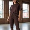 Studded Knit Short-Sleeve Loungewear Set