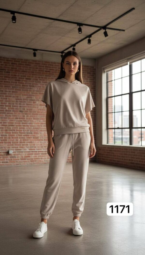 Studded Knit Short-Sleeve Loungewear Set