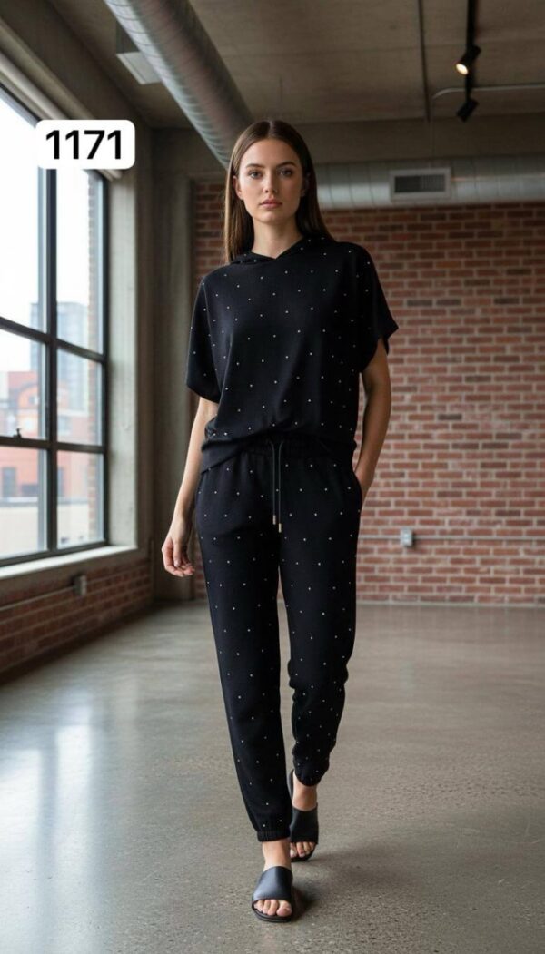 Studded Knit Short-Sleeve Loungewear Set
