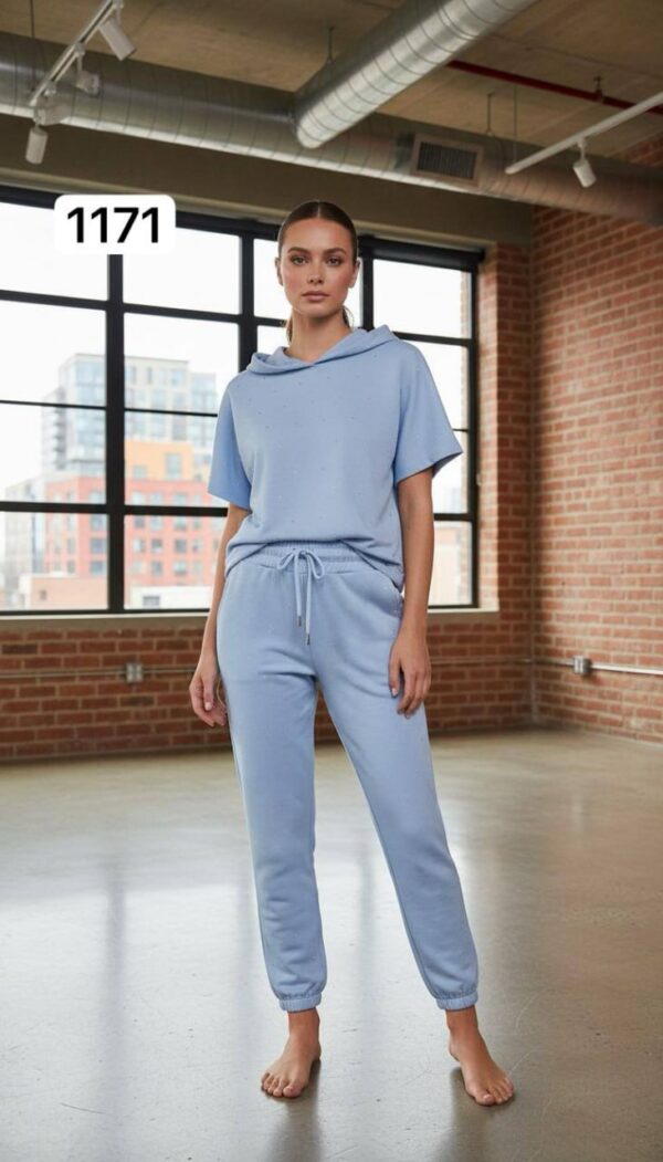 Studded Knit Short-Sleeve Loungewear Set