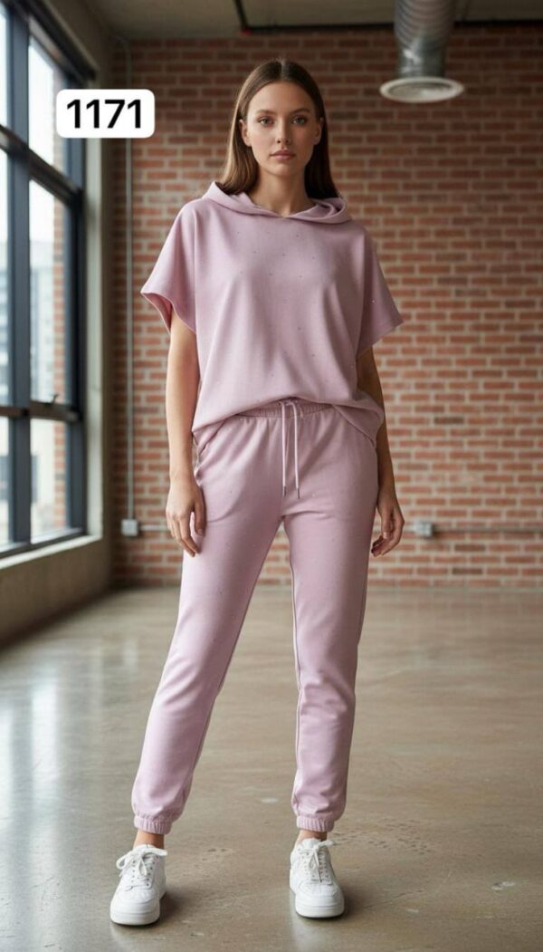 Studded Knit Short-Sleeve Loungewear Set