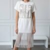 Wholesale Embellished Fringe Hem T-Shirt Dress