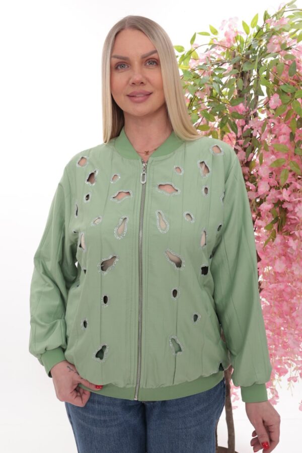 Wholesale Embellished Cutout Bomber Jacket