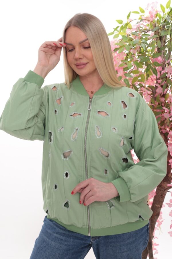 Wholesale Embellished Cutout Bomber Jacket