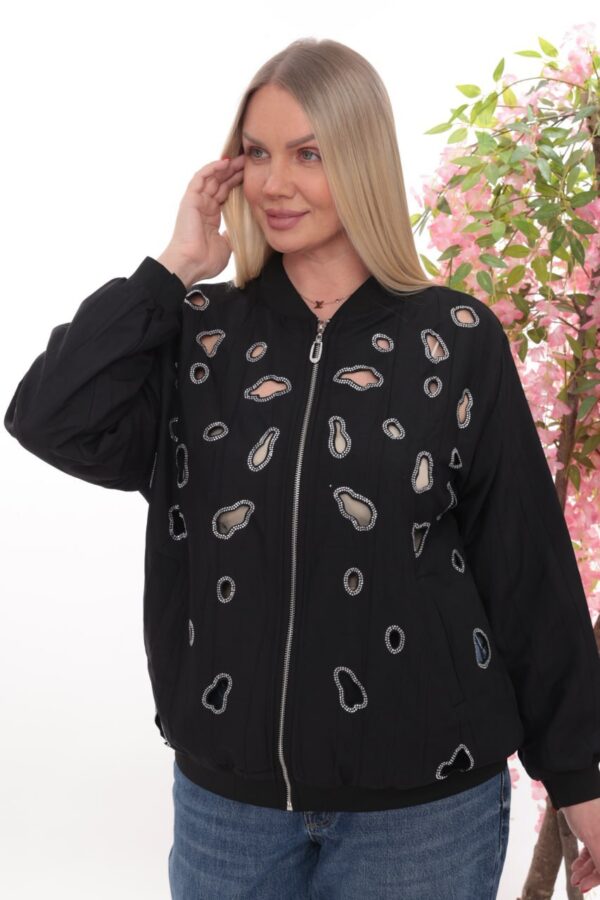 Wholesale Embellished Cutout Bomber Jacket