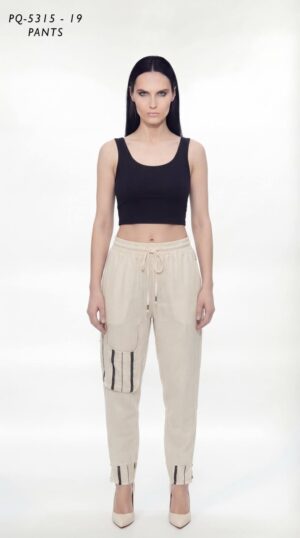 Striped Accent Drawstring Trousers