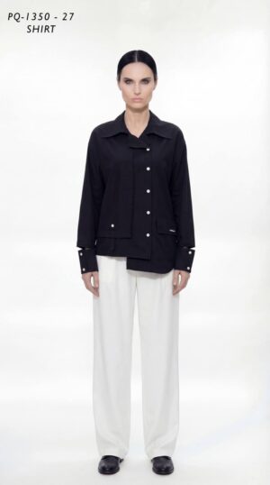Asymmetrical Deconstructed Black Shirt