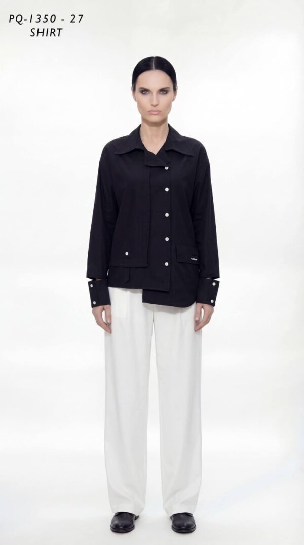 Asymmetrical Deconstructed Black Shirt
