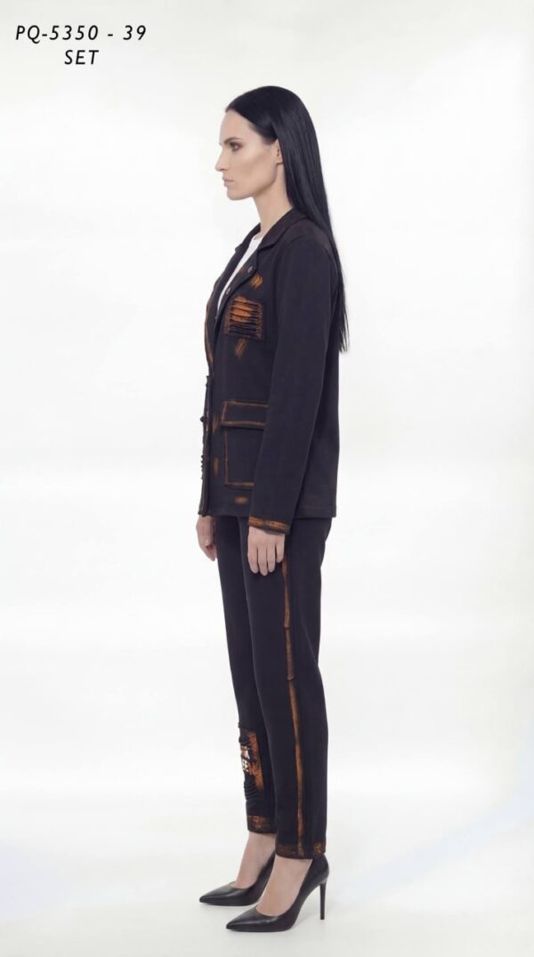 Punk-Inspired Graphic Print Blazer & Trouser Set