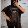 Embellished Leopard Bear Graphic Oversized Top