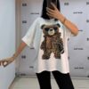 Embellished Leopard Bear Graphic Oversized Top