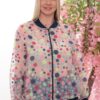 Wholesale Multicolor Polka Dot Sheer Bomber Jacket