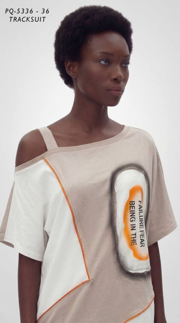 Asymmetrical Graphic Print Tracksuit Set